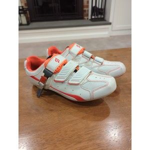 Peloton Cycling shoes White Orange with look delta cleats EU 41 US men's 8